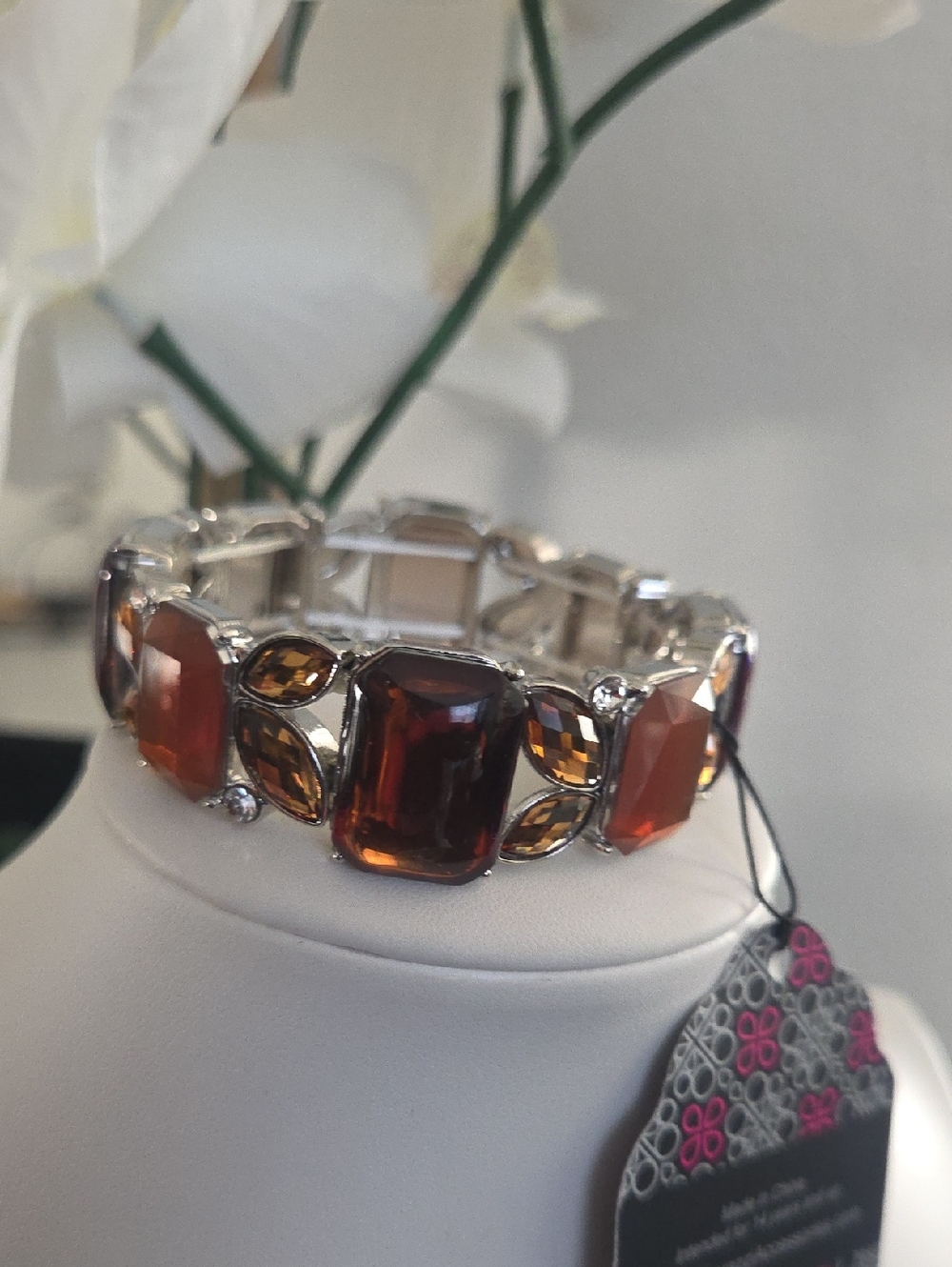 Paparazzi Brown Gem Stretch Bracelet NWT